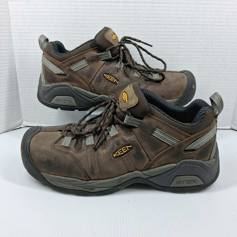 Keen Utility Flint Low Steel Toe Work Shoes Mens 10EE Brown Leather